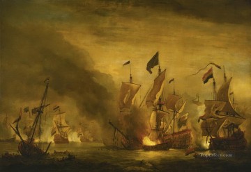 Batalla De Velde Batallas Navales De Solebay Pinturas al óleo